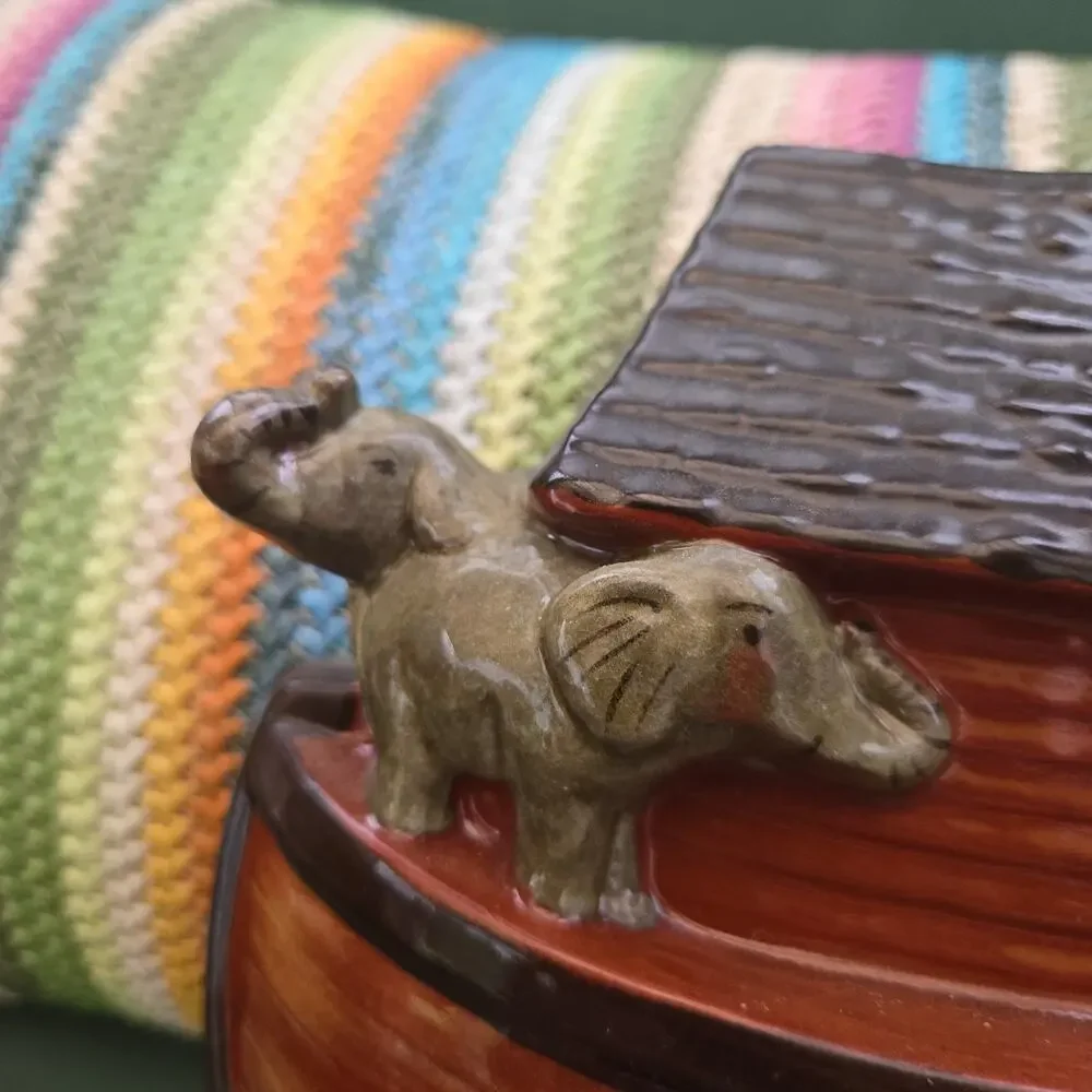 Large ELDRETH POTTERY Redware NOAH'S ARK Sculpture Figurine 9